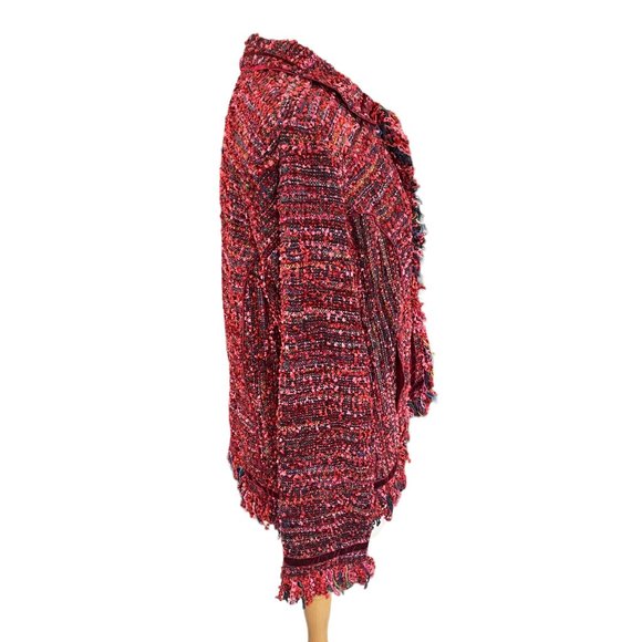 Yak Magik Silk Velvet Whimsigoth Jacket Red Fairy Grunge Fringe Maximalist-L - Picture 9 of 16